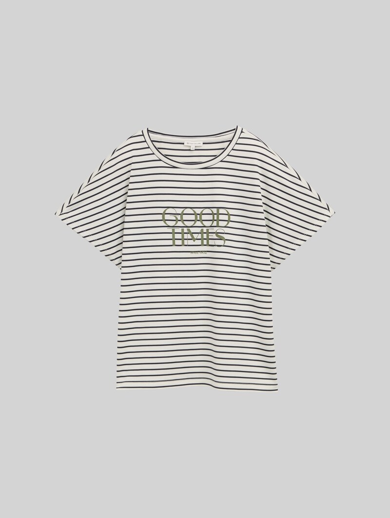 Tom Tailor T-Shirt mit Streifenmuster - Offwhite Navy Tee Stripe