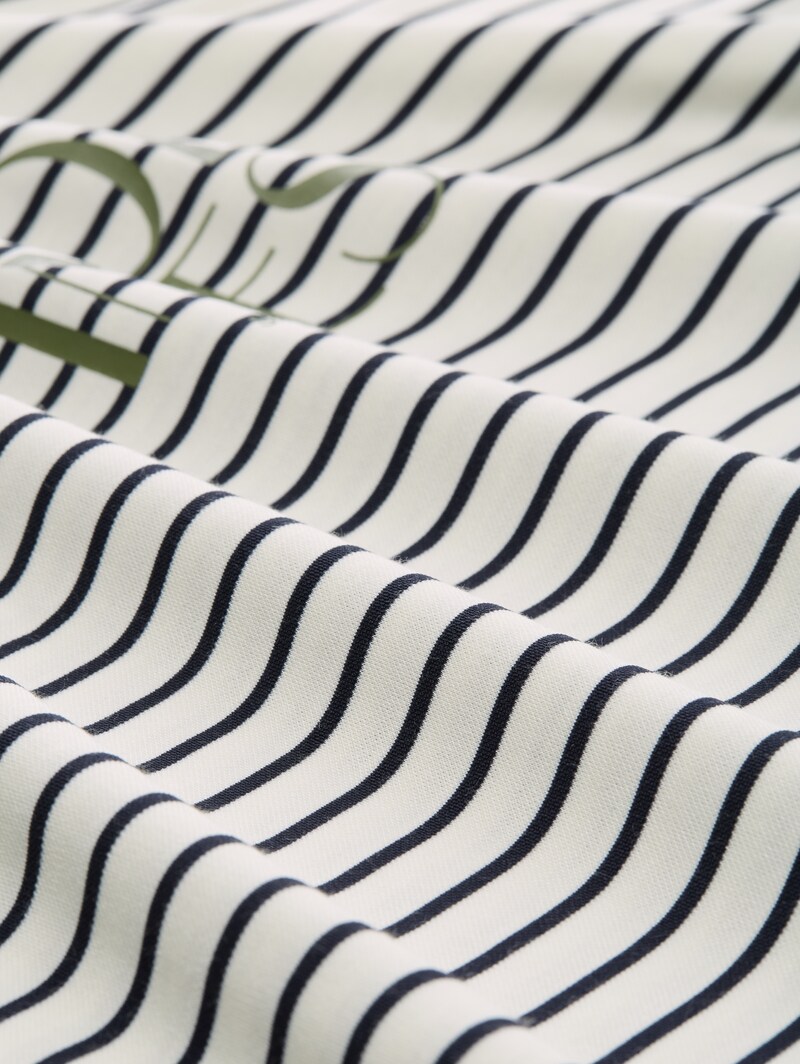 Tom Tailor T-Shirt mit Streifenmuster - Offwhite Navy Tee Stripe