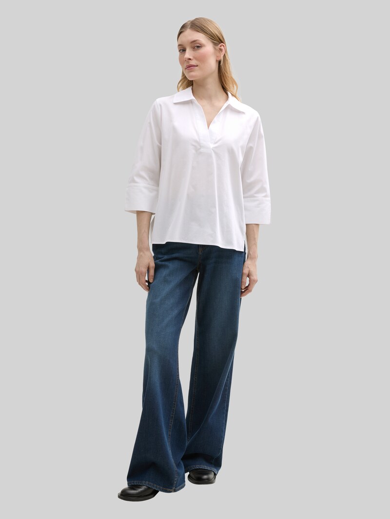 Tom Tailor Loose Fit Bluse mit Kragen - White