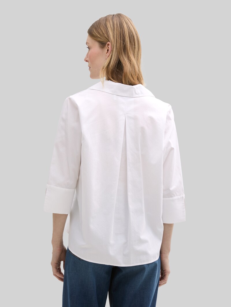 Tom Tailor Loose Fit Bluse mit Kragen - White