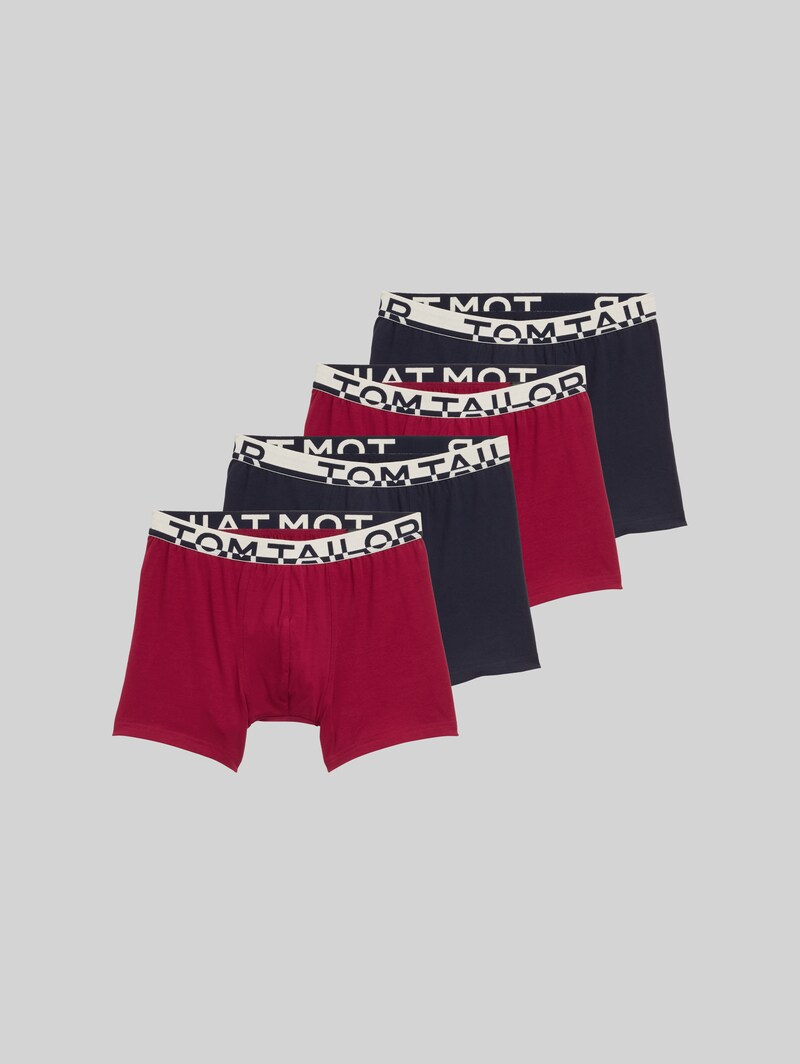 Tom Tailor Mittellange Boxershorts im 4er-Pack - Rot-dunkel-multicolor2