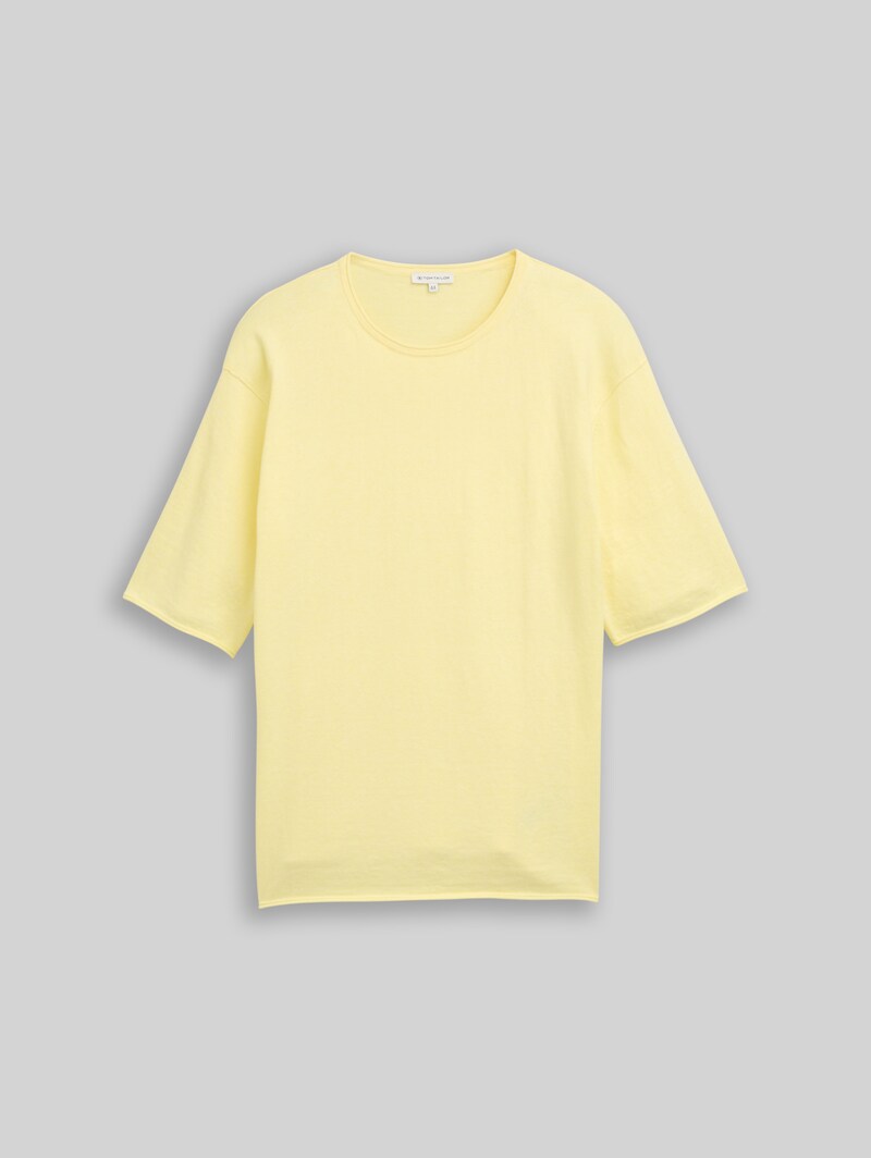 Tom Tailor Plus Size - Loose Fit Strickpullover mit Kaschmir-Anteil - Soft Lemon Melange