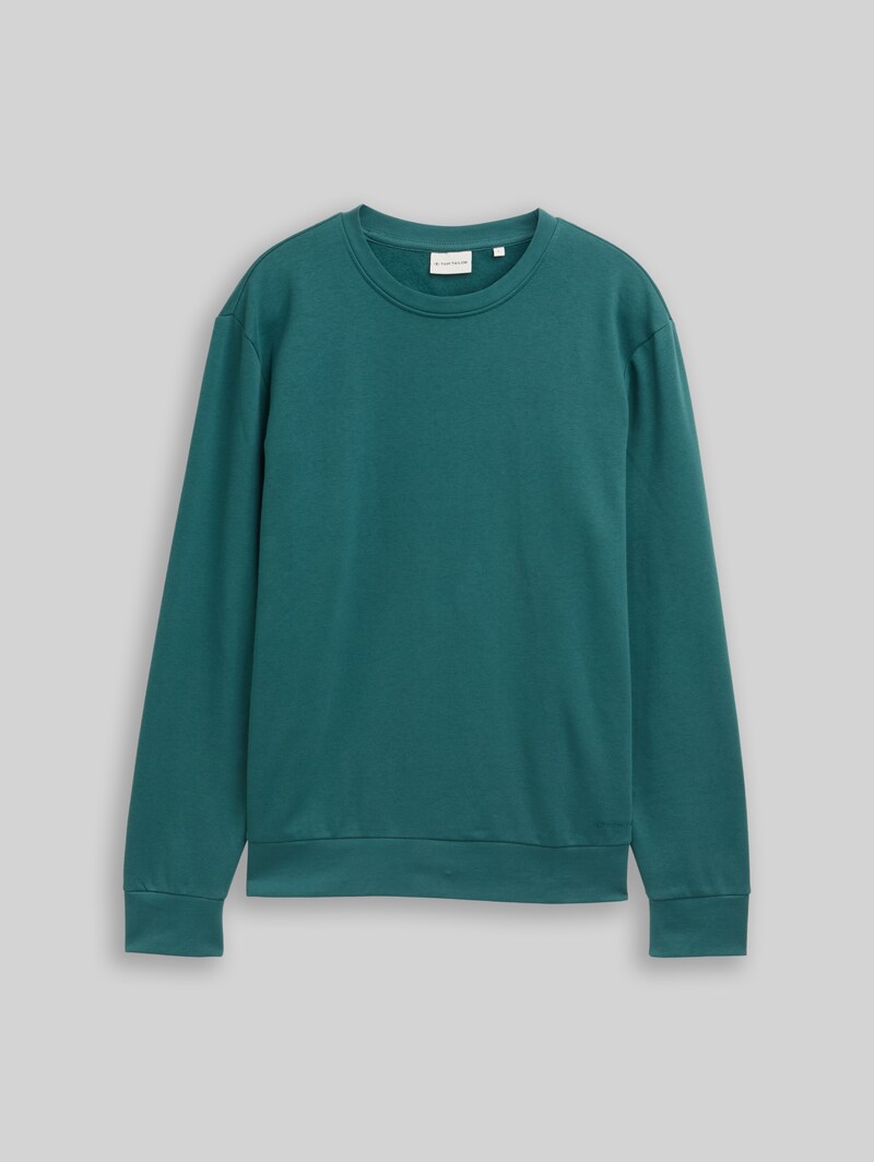 Tom Tailor Basic Sweatshirt in Unifarben - Jasper Green