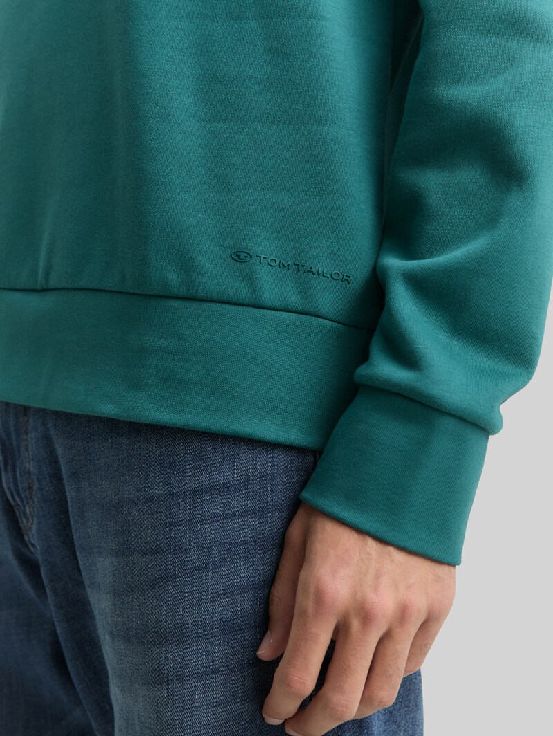 Tom Tailor Basic Sweatshirt in Unifarben - Jasper Green
