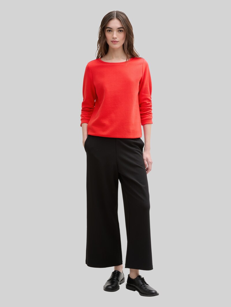 Tom Tailor Sweatshirt mit Raffungen - Scarlet Red