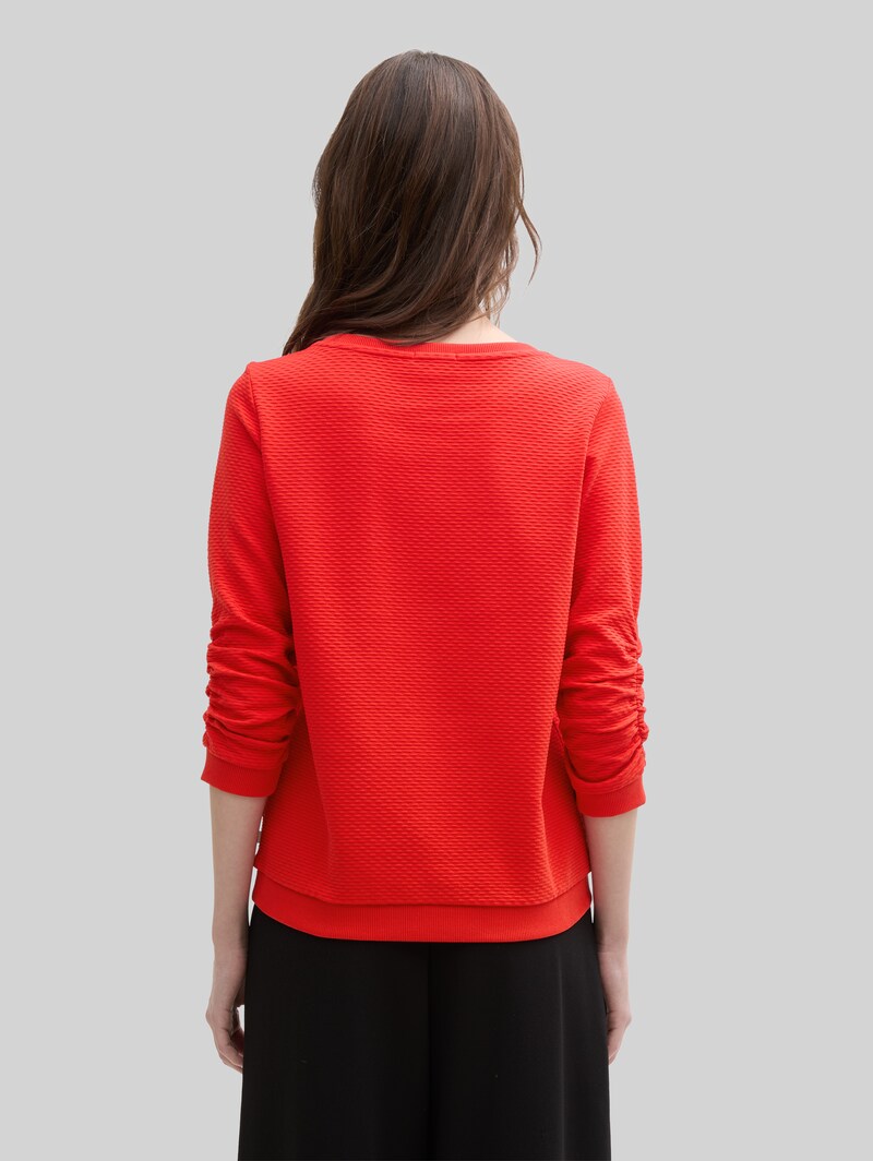 Tom Tailor Sweatshirt mit Raffungen - Scarlet Red