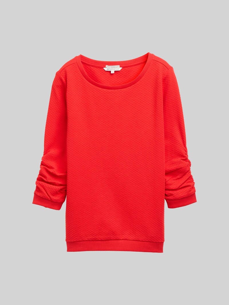 Tom Tailor Sweatshirt mit Raffungen - Scarlet Red