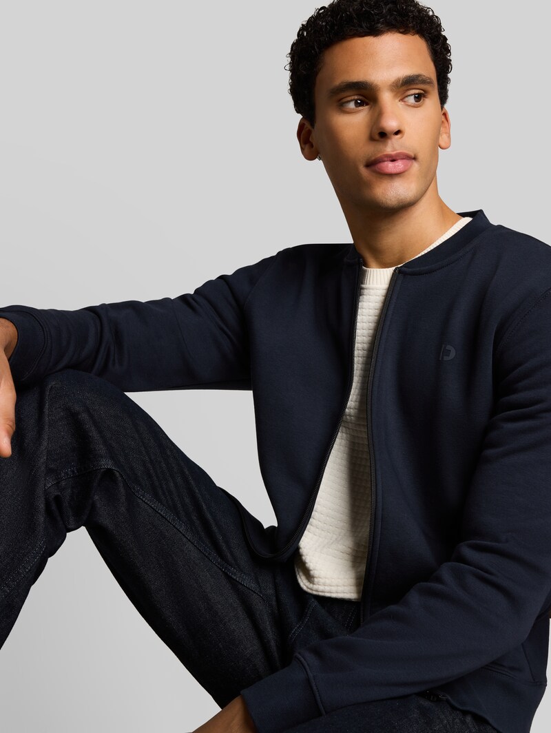 Tom Tailor Sweatjacke mit Bomberkragen - Sky Captain Blue