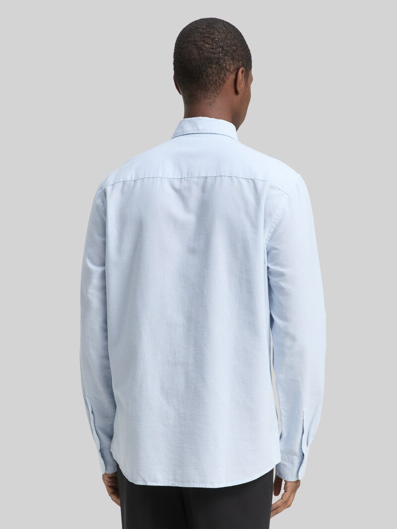 Tom Tailor Regular Fit Hemd mit Logo-Stickerei - Blue Oxford