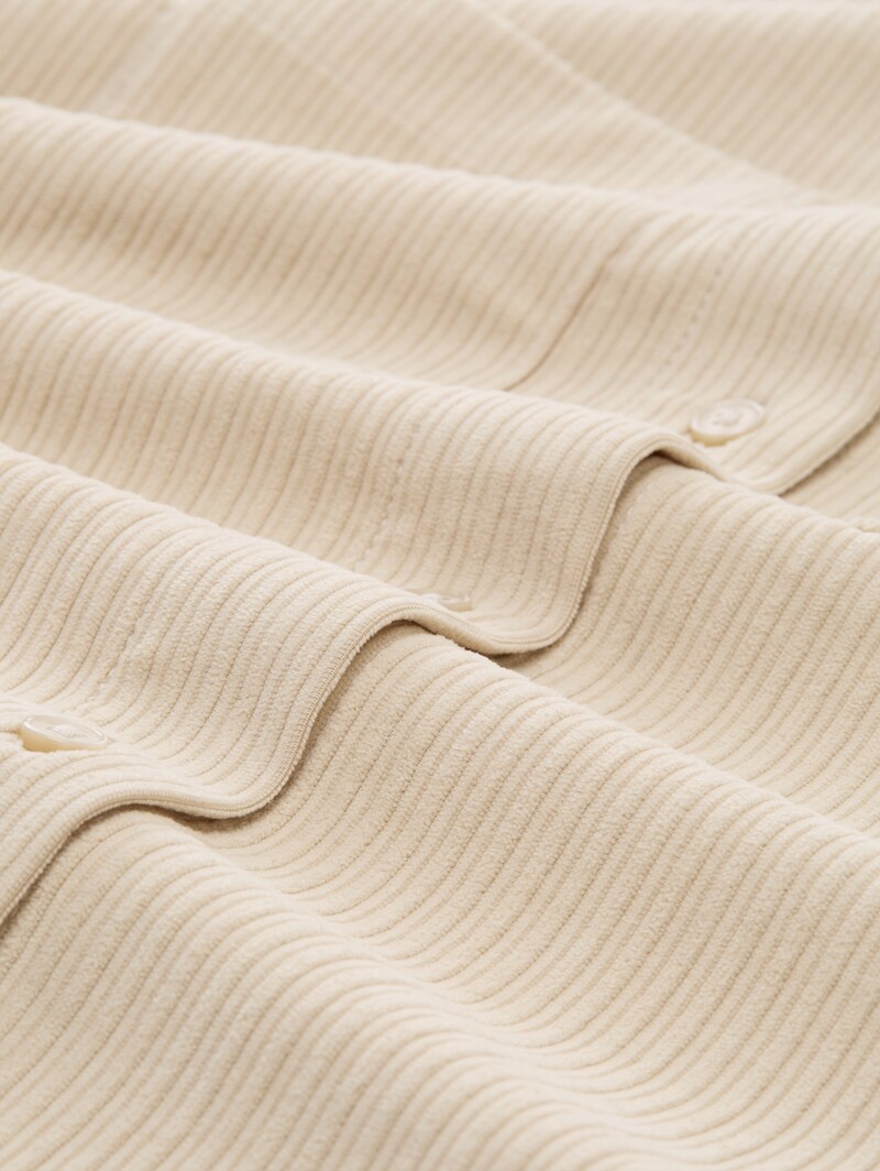 Tom Tailor Loose Fit Cordbluse - Sand Stone Beige