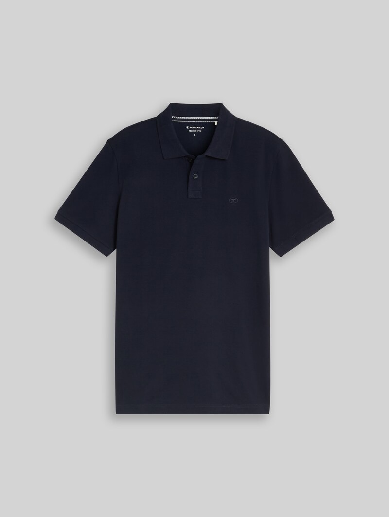 Tom Tailor Piqué Poloshirt mit Logo-Stickerei - Sky Captain Blue