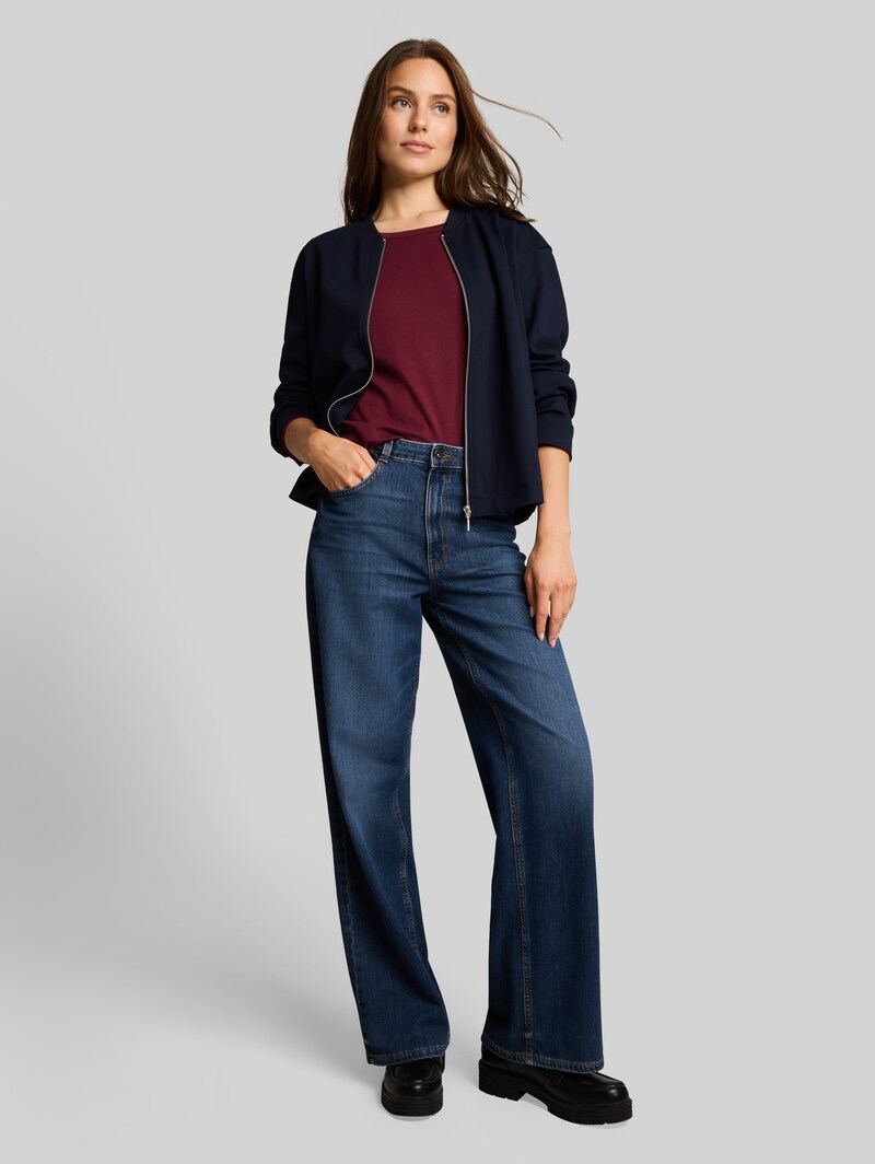 Tom Tailor Basic Langarmshirt aus Baumwolle - Preppy Plum