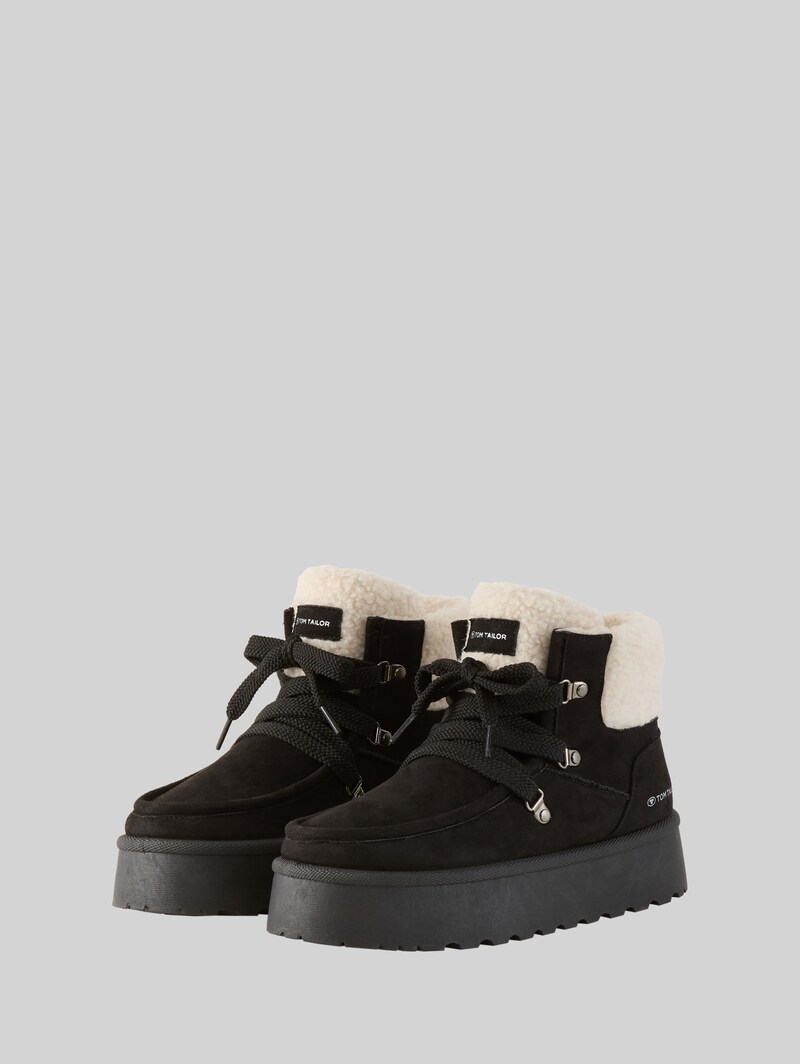 Tom Tailor Schneestiefeletten mit Fellimitat - Black