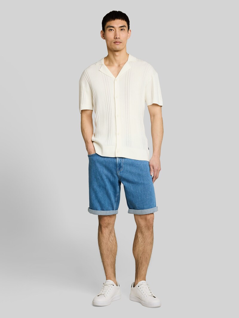 Tom Tailor TTMORRIS RELAXED Jeans Shorts - Clean Mid Stone Blue Denim