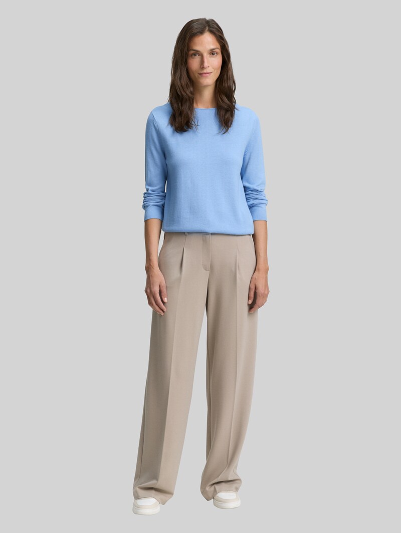 Tom Tailor Strickpullover mit U-Boot-Ausschnitt - Light Fjord Blue