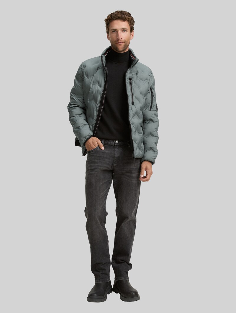 Tom Tailor Hybrid Steppjacke mit verstaubarer Kapuze - Washed Jasper Green
