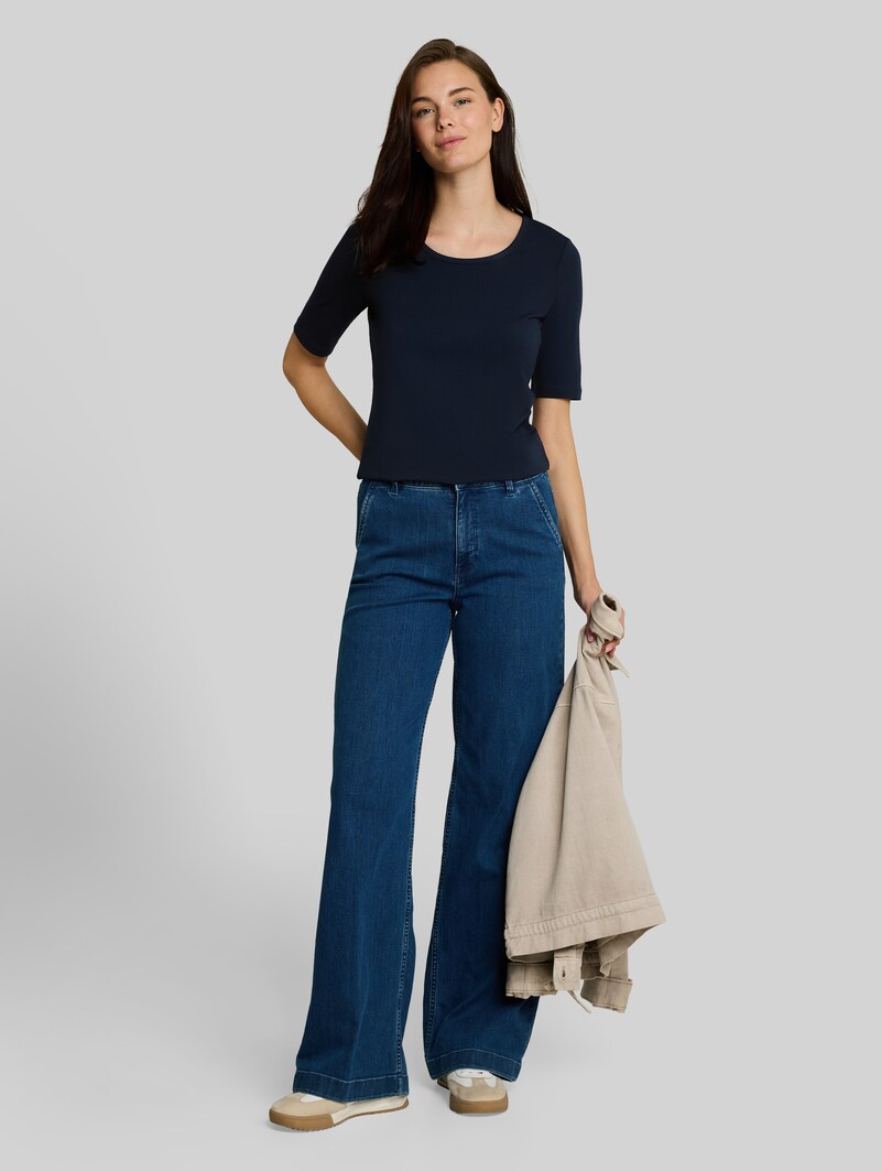 Tom Tailor Basic T-Shirt mit Rundhalsausschnitt - Sky Captain Blue
