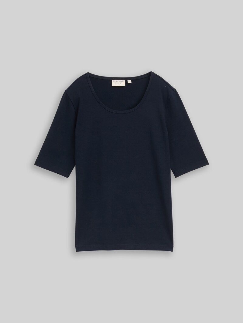 Tom Tailor Basic T-Shirt mit Rundhalsausschnitt - Sky Captain Blue