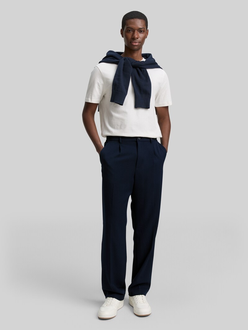 Tom Tailor TTLoose Chino Hose mit Bügelfalte - Sky Captain Blue