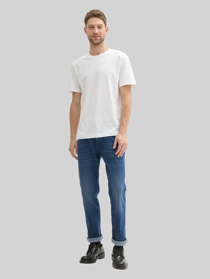 Tom Tailor TTMARVIN STRAIGHT Jeans - Used Dark Stone Blue Denim Tom Tailor TTMARVIN STRAIGHT Jeans - Used Dark Stone Blue Denim