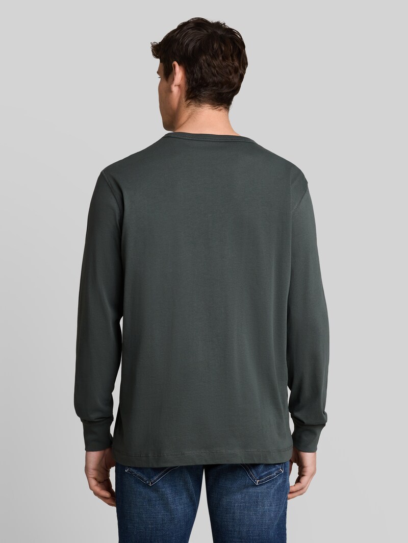 Tom Tailor Basic Langarmshirt aus Baumwolle - Darkest Olive