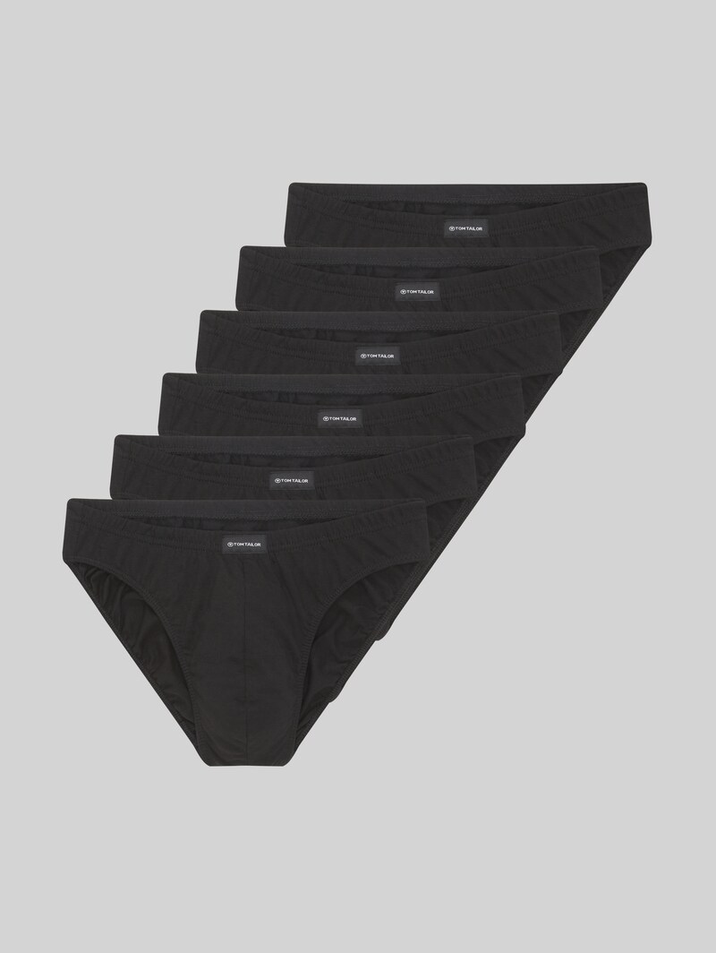 Tom Tailor Slips aus Baumwolle im 5er-Pack - Black Uni