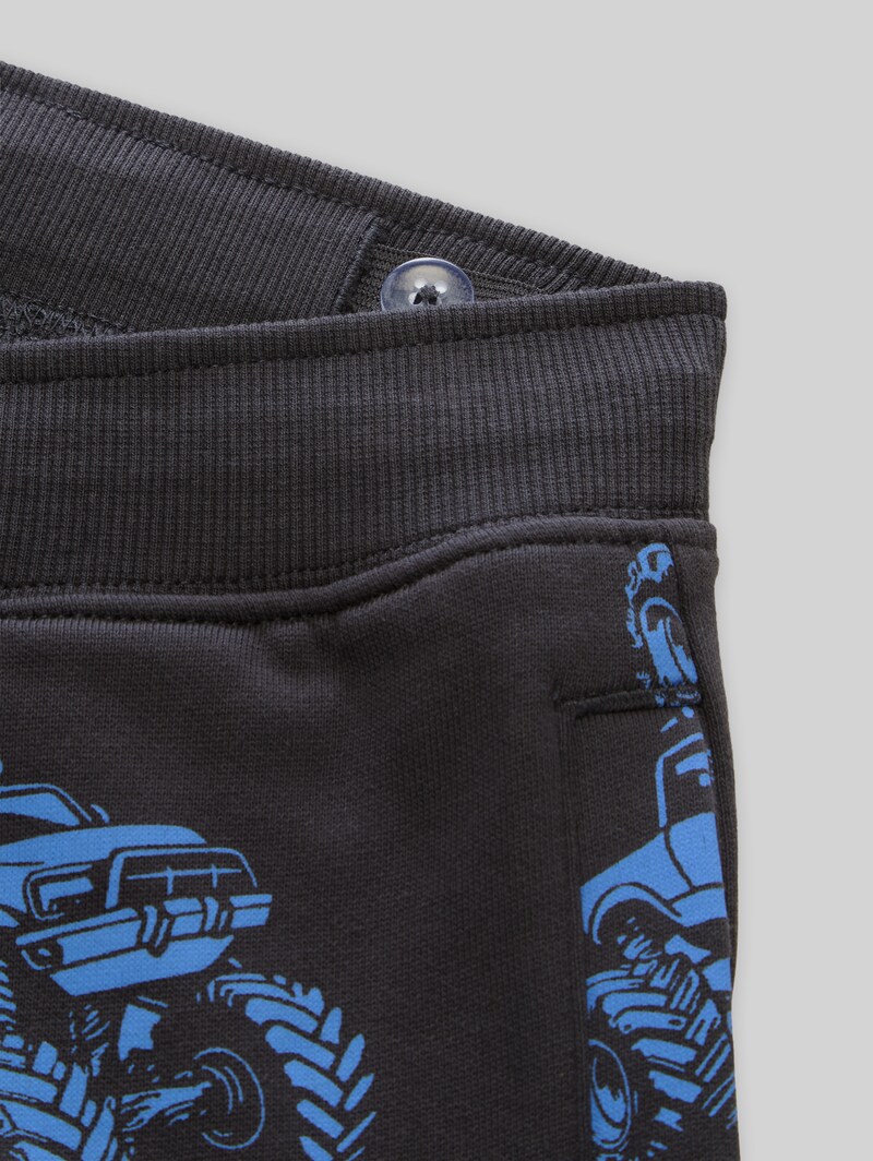 Tom Tailor Basic Jogginghose mit Muster - Grey Blue Monster Truck Design