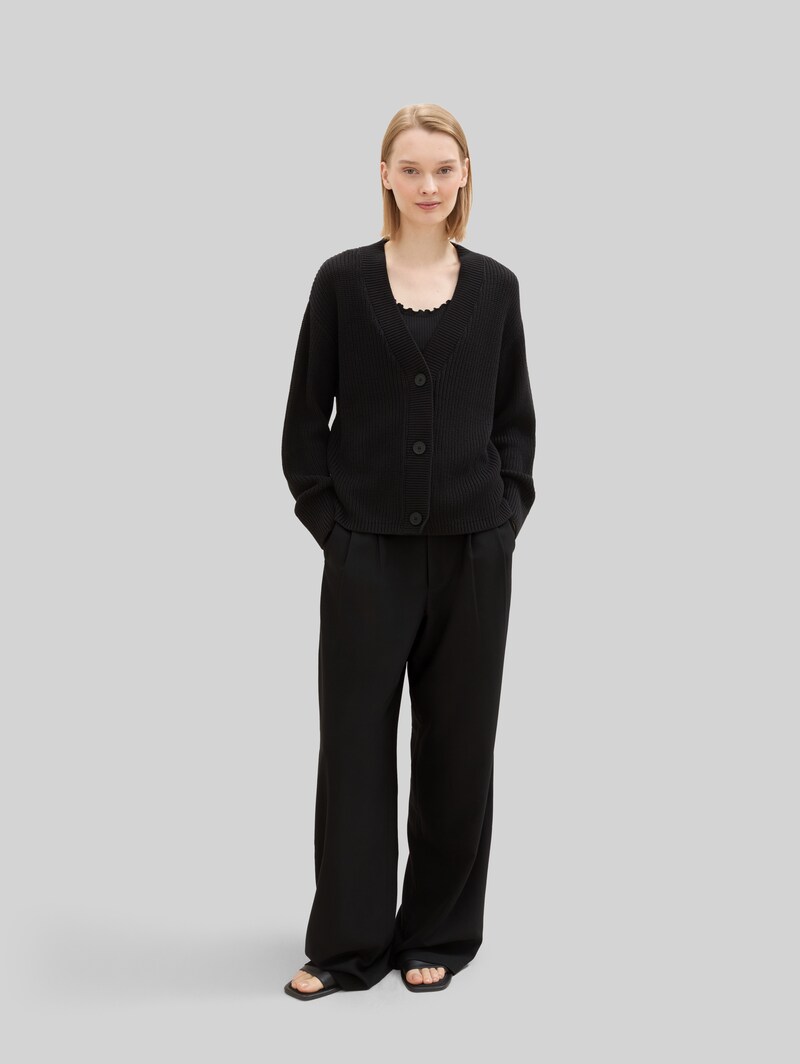 Tom Tailor Cardigan mit V-Ausschnitt - Deep Black