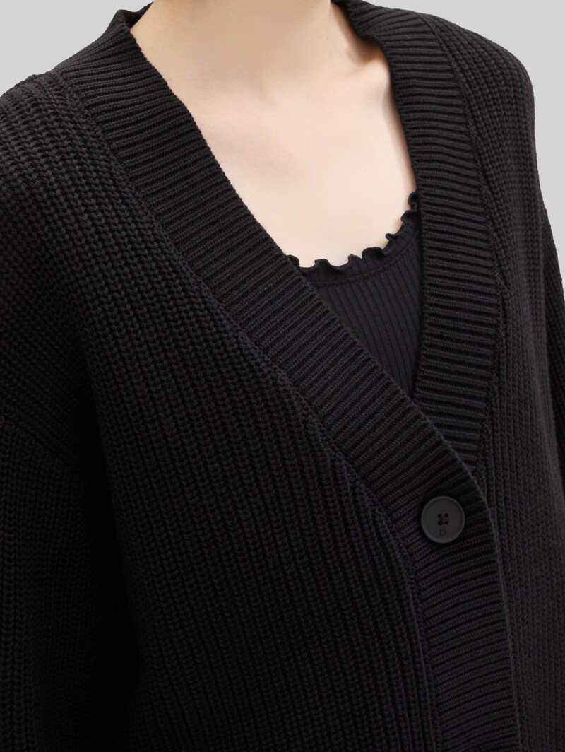 Tom Tailor Cardigan mit V-Ausschnitt - Deep Black