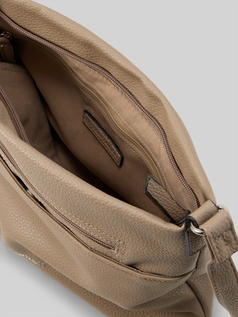 Tom Tailor TTWINA S Umhängetasche mit Reißverschluss-Details - Taupe / Taupe