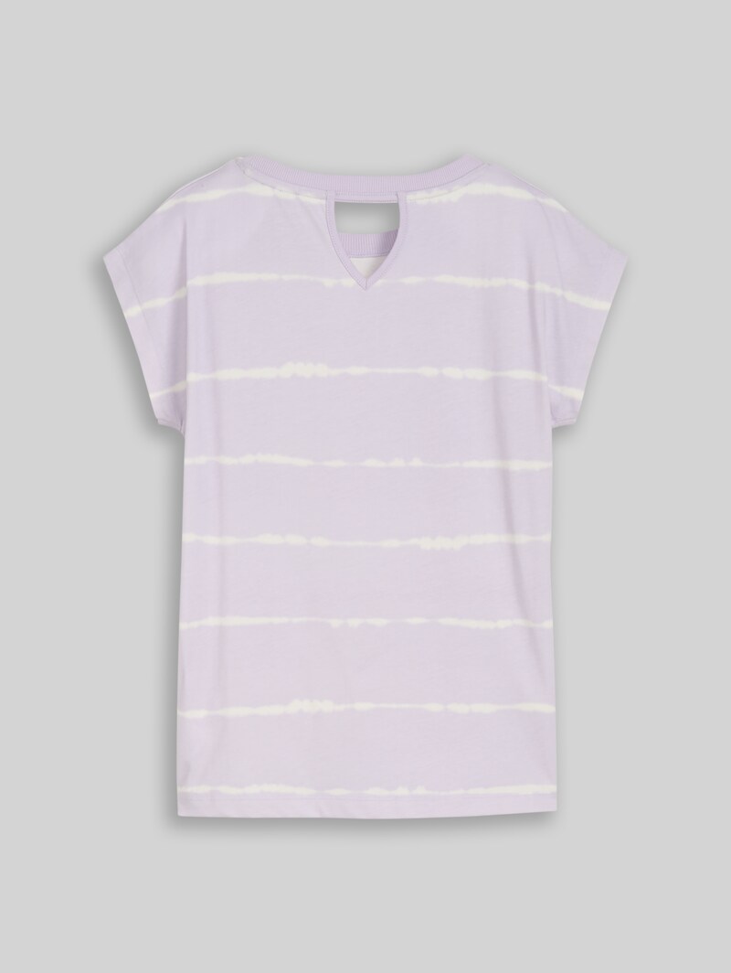 Tom Tailor Oversize T-Shirt mit Streifenmuster - Lilac Batik Design Tom Tailor Oversize T-Shirt mit Streifenmuster - Lilac Batik Design