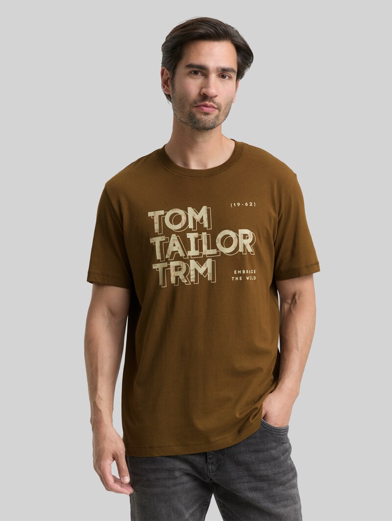 Tom Tailor T-Shirt mit Print - Dark Palm Tom Tailor T-Shirt mit Print - Dark Palm