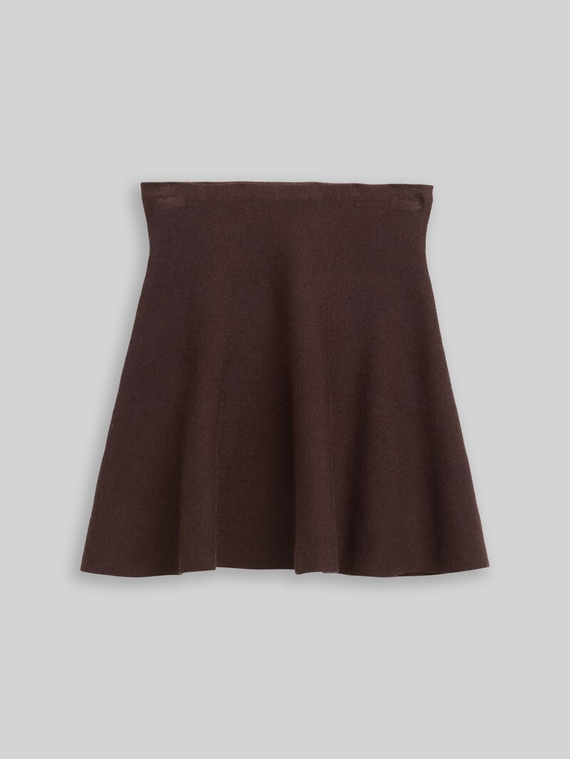 Tom Tailor Mini Skater Strickrock - Soft Chocolate Brown Melange