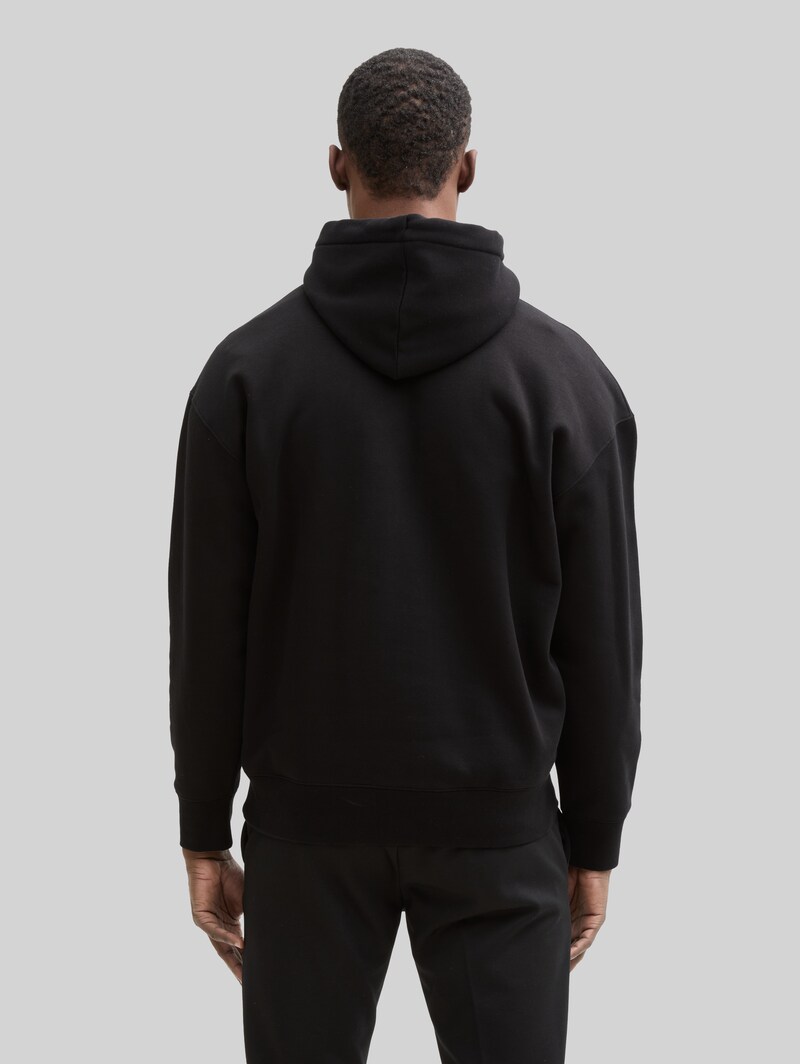 Tom Tailor Relaxed Hoodie Sweatshirt mit Logo-Print - Black