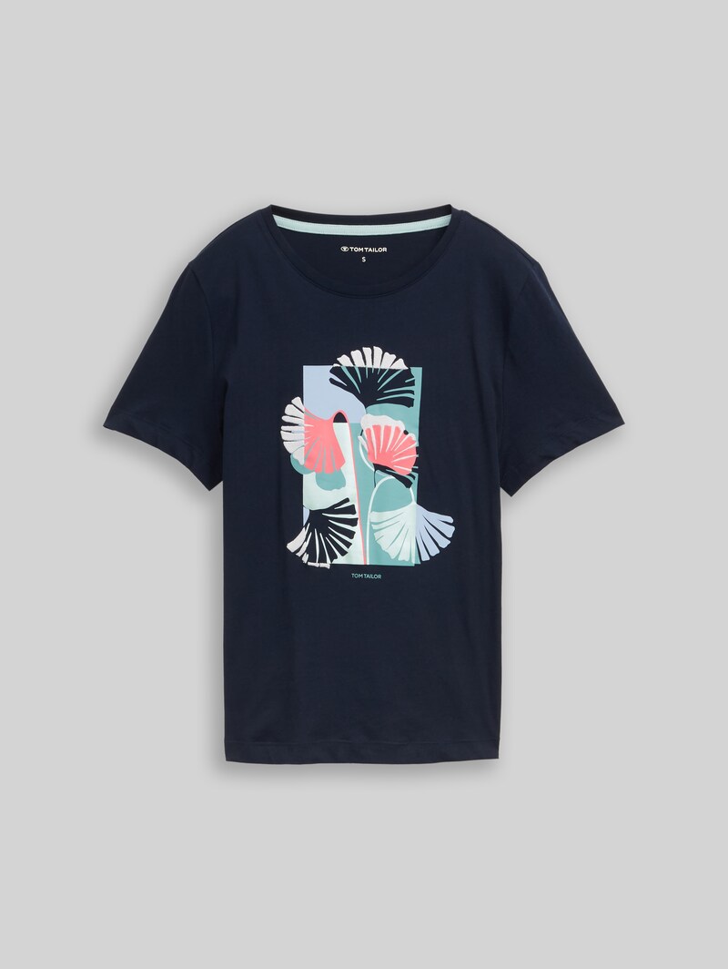 Tom Tailor T-Shirt mit Print - Sky Captain Blue