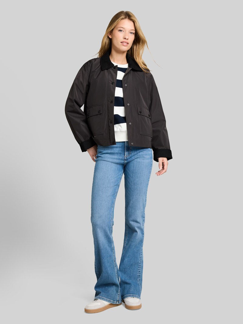 Tom Tailor Übergangjacke mit Cord-Kragen - Coal Mine Grey