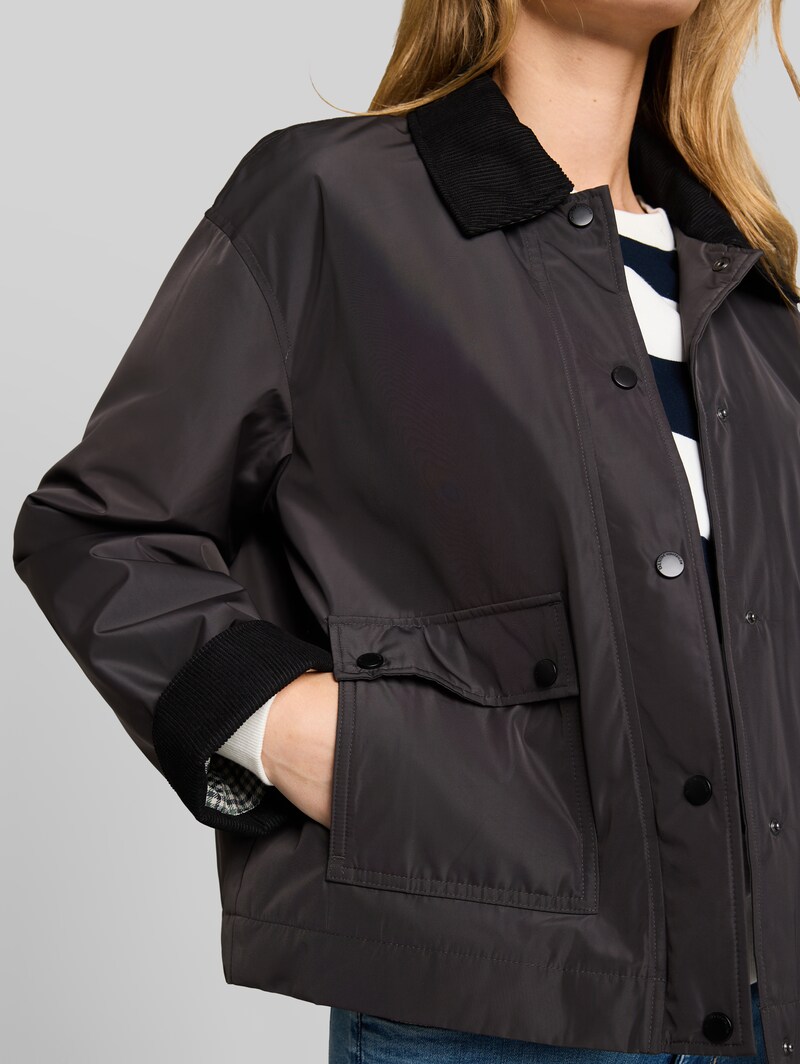 Tom Tailor Übergangjacke mit Cord-Kragen - Coal Mine Grey