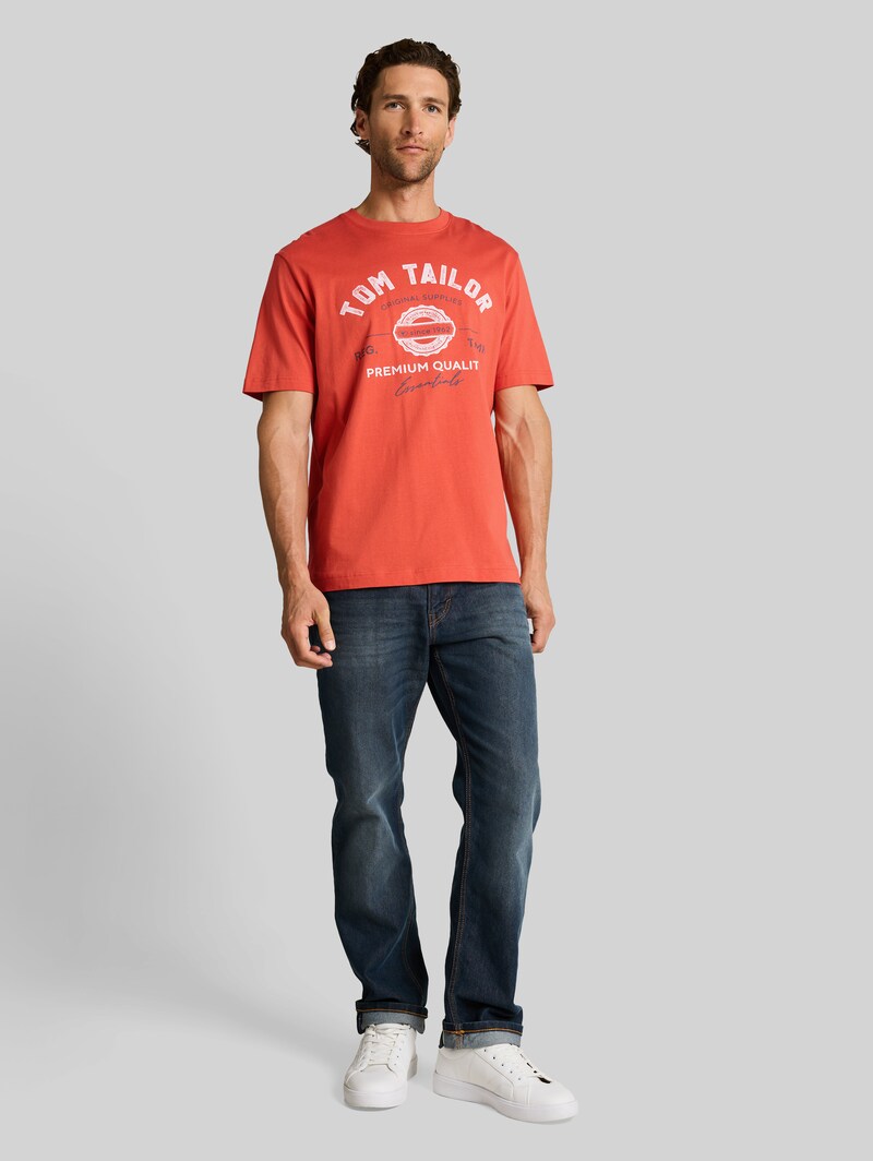 Tom Tailor T-Shirt mit Logo-Print - Chili Orange