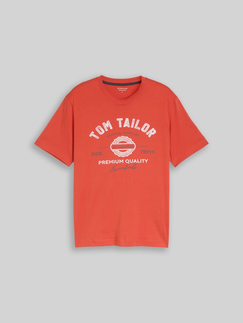 Tom Tailor T-Shirt mit Logo-Print - Chili Orange