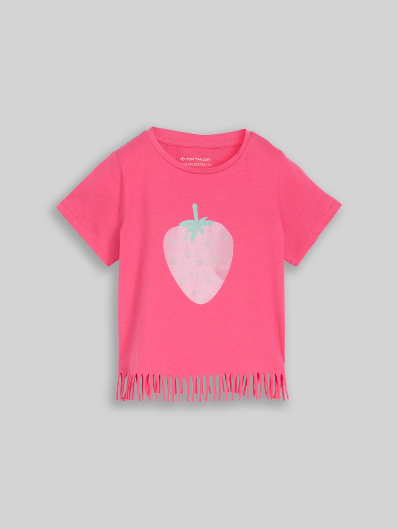 Tom Tailor T-Shirt mit Fransen - Flashy Pink