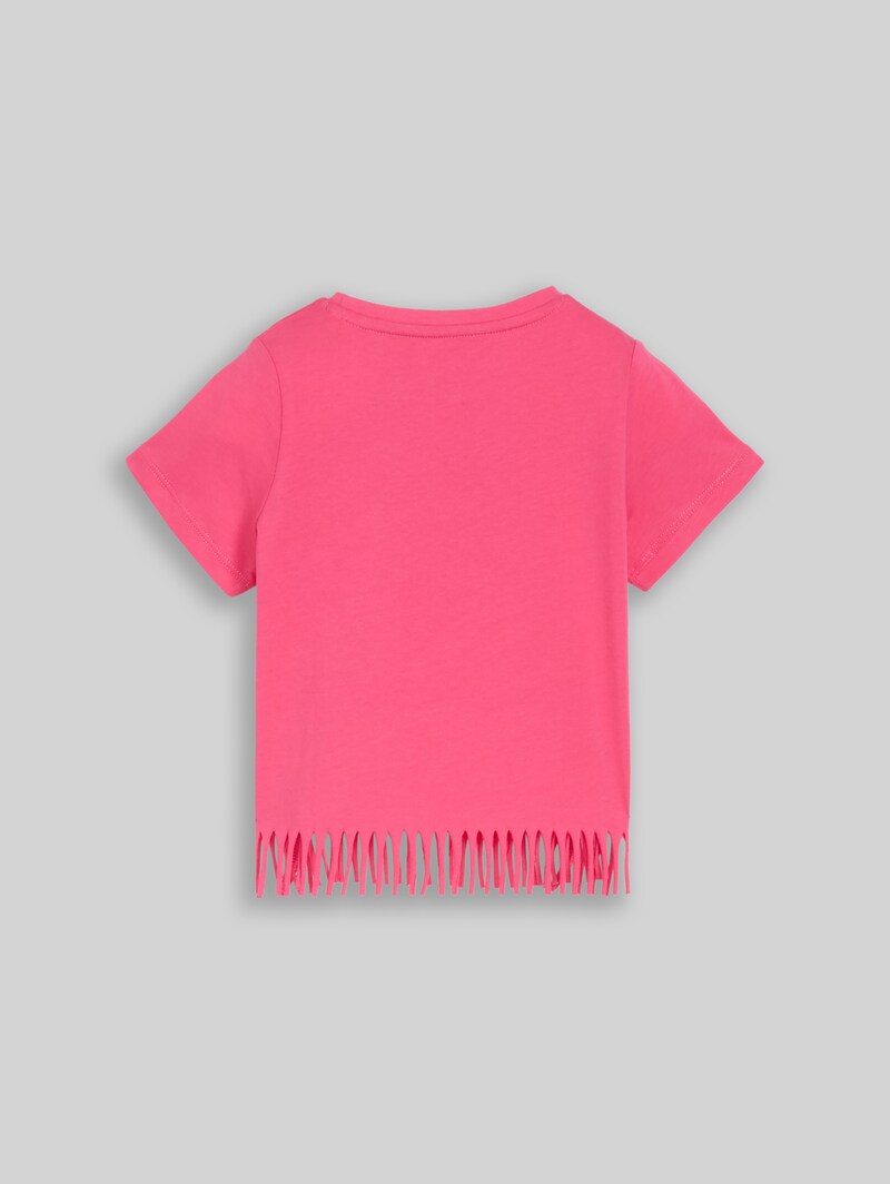 Tom Tailor T-Shirt mit Fransen - Flashy Pink