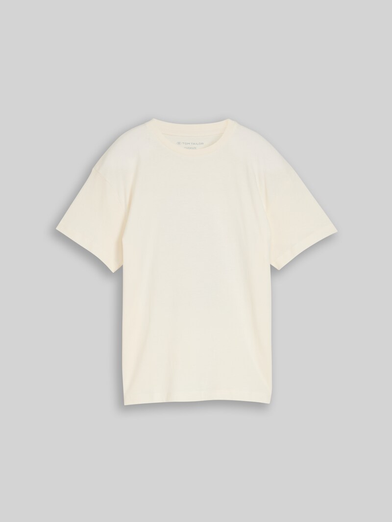 Tom Tailor Oversize T-Shirt mit Foto-Print - Wool White