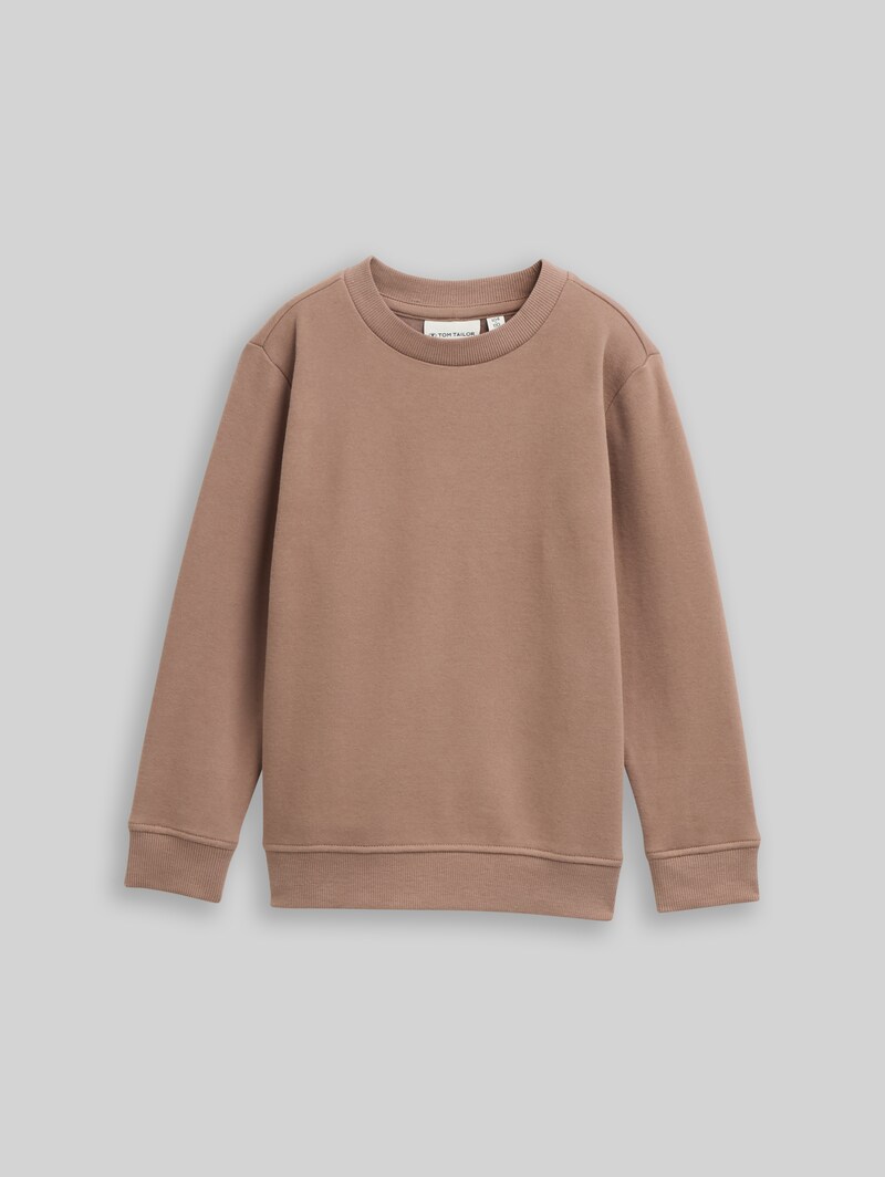 Tom Tailor Basic Sweatshirt mit Rückenprint - Taupe Grey