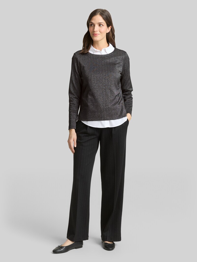 Tom Tailor Langarmshirt mit Glitzer-Effekt - Glitter Fabric