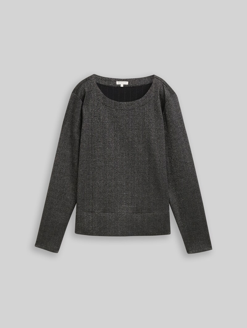 Tom Tailor Langarmshirt mit Glitzer-Effekt - Glitter Fabric