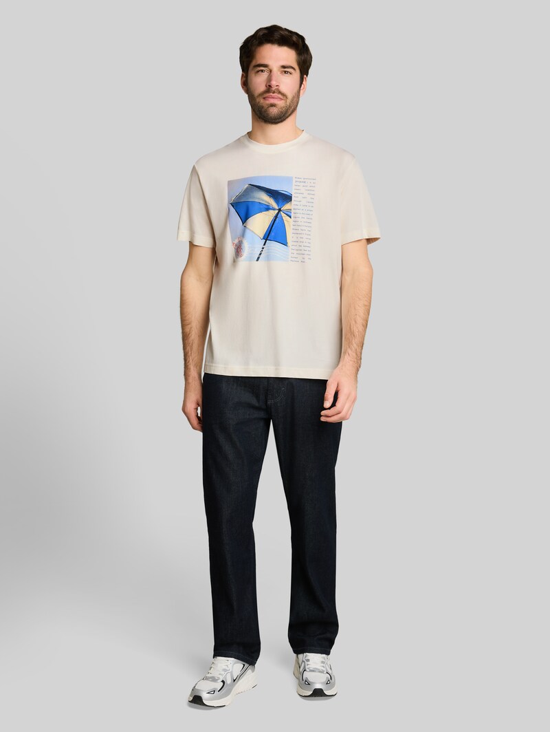 Tom Tailor T-Shirt mit Fotoprint - Gardenia White