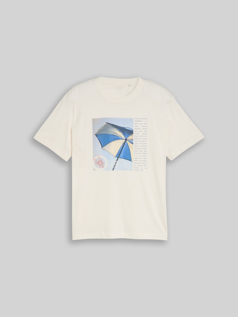 Tom Tailor T-Shirt mit Fotoprint - Gardenia White