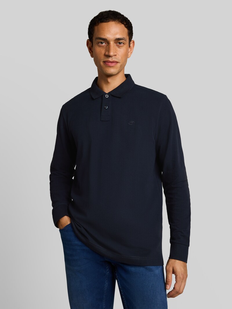 Tom Tailor Langarm Piqué Poloshirt - Sky Captain Blue