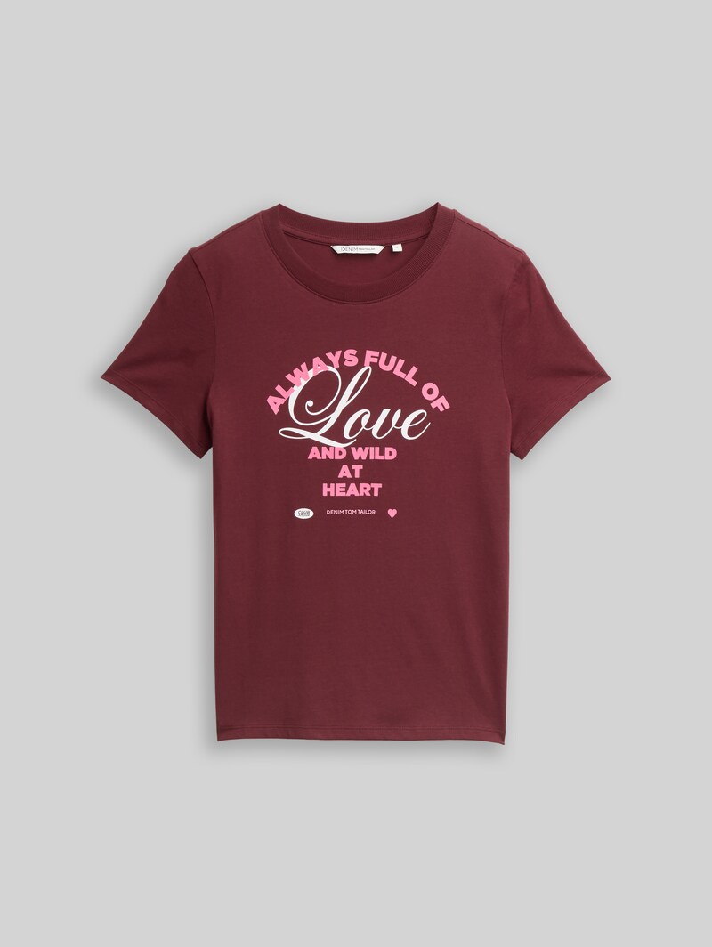 Tom Tailor T-Shirt aus Baumwolle - Tawny Port Red