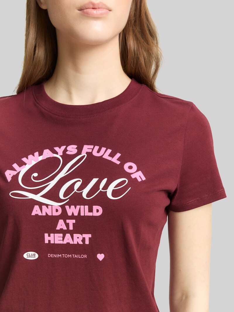 Tom Tailor T-Shirt aus Baumwolle - Tawny Port Red